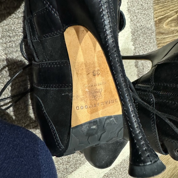 Brian Atwood Niki Leather and Suede lace up boots - Picture 8 of 8